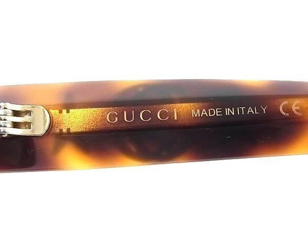 GUCCI グッチ サングラス インターロッキングG GG0207S ブラウン系×レンズ ブラウングラデーション系 プラスチック ユニセックス べっ甲調 スター 美品