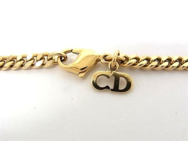 ChristianDior ディオール ネックレス ゴールド系 メタル ユニセックス CDロゴ ロング 美品