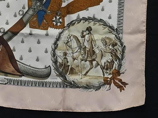 HERMES エルメス スカーフ カレ90 ピンク系×マルチカラー シルク100% レディース NAPOLEON ナポレオン 大判 美品