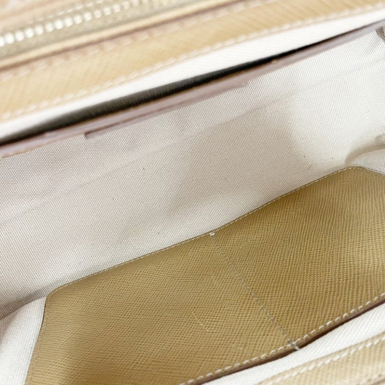 PRADA プラダ ハンドバッグ BN2595 ベージュ ブラウン系 レザー×キャンバス レディース 2WAY ショルダーバッグ 美品