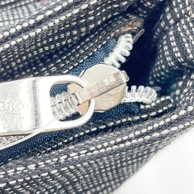 Orobianco オロビアンコ ショルダーバッグ グレー系 キャンバス メンズ シルバー金具 美品