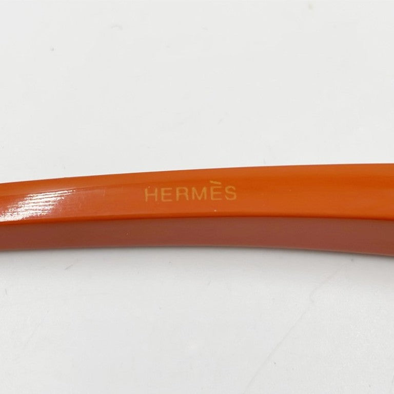 HERMES エルメス かんざし セリエ オレンジ ブラック系 ウッド ラッカーウッド レディース ヘアアクセサリー 2点セット 美品