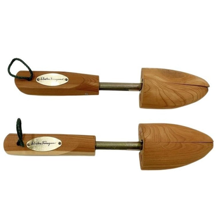 SALVATORE FERRAGAMO フェラガモ シューキーパー ナチュラル系 ウッド ユニセックス 美品