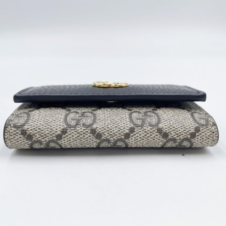 GUCCI グッチ キーケース GGスプリーム 456118 ベージュ ブラウン ブラック系 PVC×レザー ユニセックス 6連 ゴールド金具 超美品