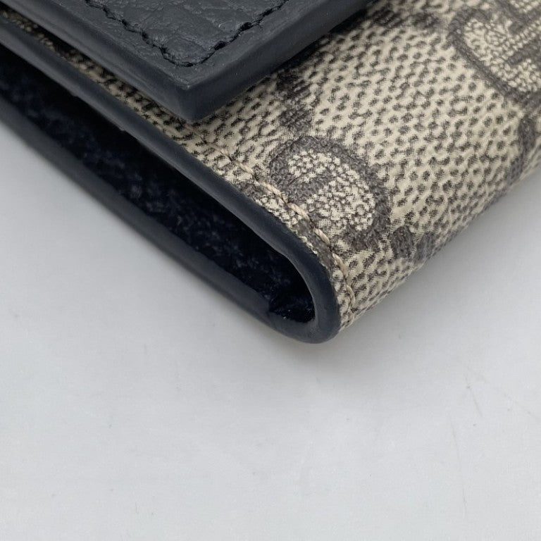 GUCCI グッチ キーケース GGスプリーム 456118 ベージュ ブラウン ブラック系 PVC×レザー ユニセックス 6連 ゴールド金具 超美品
