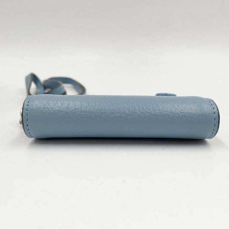 GUCCI グッチ カードケース GGマーモント 700707 ライトブルー系 レザー ユニセックス 美品