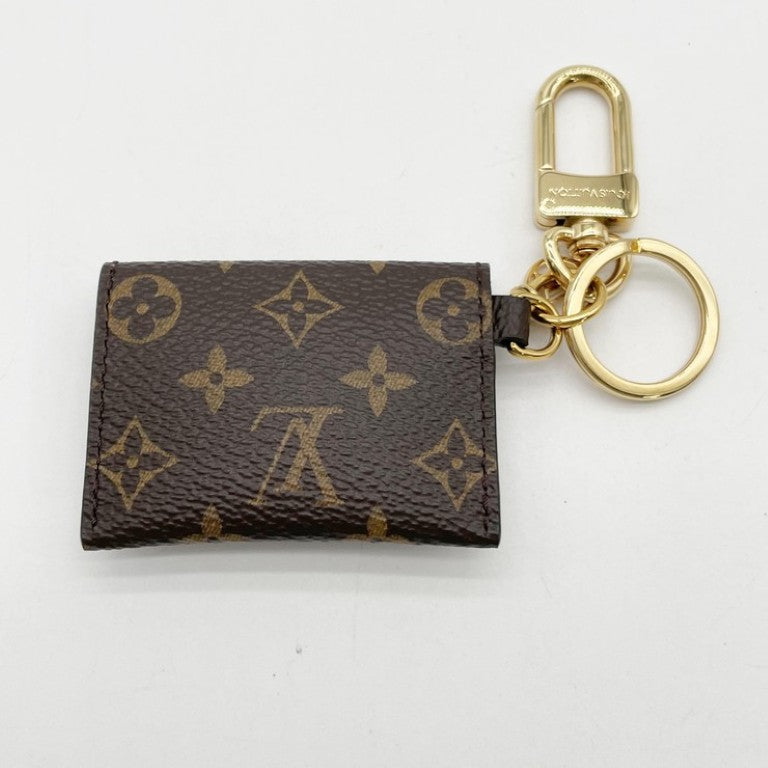 LOUIS VUITTON ルイヴィトン バッグチャーム ポルトクレ キリガミ M69003 ブラウン系 モノグラム レディース ゴールド金具 美品
