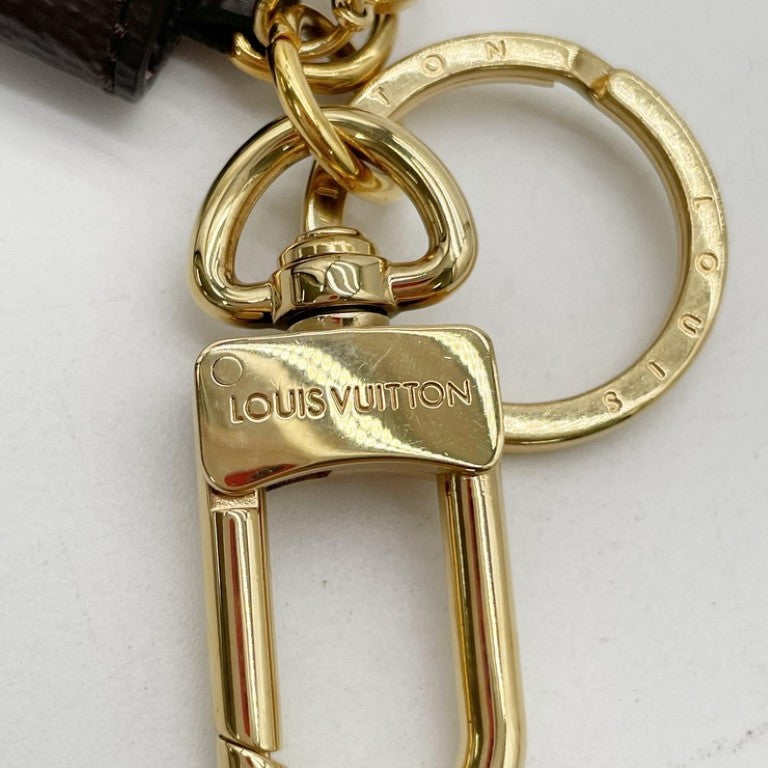 LOUIS VUITTON ルイヴィトン バッグチャーム ポルトクレ キリガミ M69003 ブラウン系 モノグラム レディース ゴールド金具 美品
