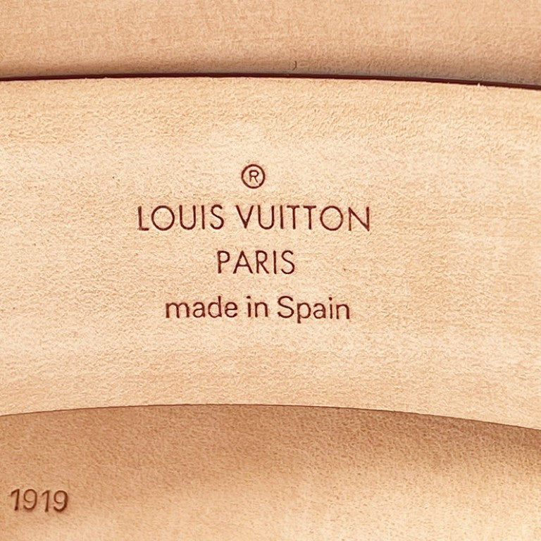 LOUIS VUITTON ルイヴィトン ベルト サンチュール キャレ ブラウン系 レザー ユニセックス ゴールド金具 美品