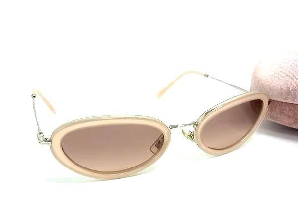 miumiu ミュウミュウ サングラス ソシエテ SMU 58U ピンク系×シルバー系×レンズ クリアピンク系 メタル×プラスチック レディース アイウェア 超美品