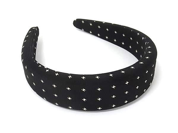 CELINE セリーヌ カチューシャ マイクロ トリオンフ ヘッドバンド ブラック系 シルク レディース ヘアアクセサリー 美品