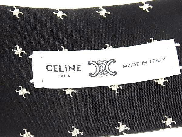 CELINE セリーヌ カチューシャ マイクロ トリオンフ ヘッドバンド ブラック系 シルク レディース ヘアアクセサリー 美品