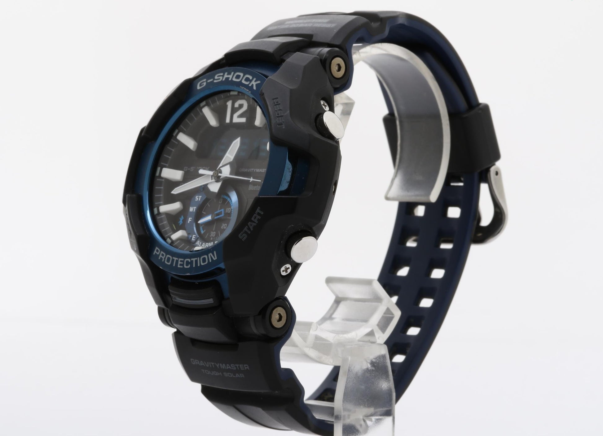 CASIO カシオ 腕時計 G SHOCK ジーショック GRAVITYMASTER GR-B100-1A2JF ブラック×ブルー系 樹脂 × SS メンズ アナデジ ソーラー 美品