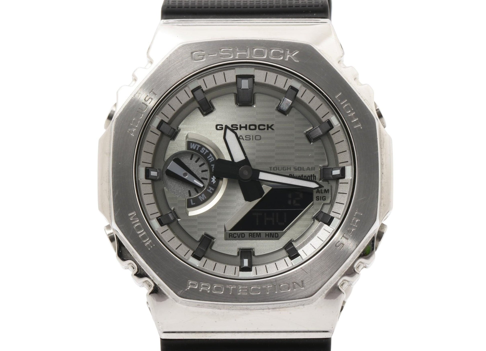 CASIO カシオ 腕時計 G SHOCK ジーショック 2100シリーズ GBM-2100A-8BJF シルバー ブラック系 SS × 樹脂 メンズ アナデジ ソーラー 美品