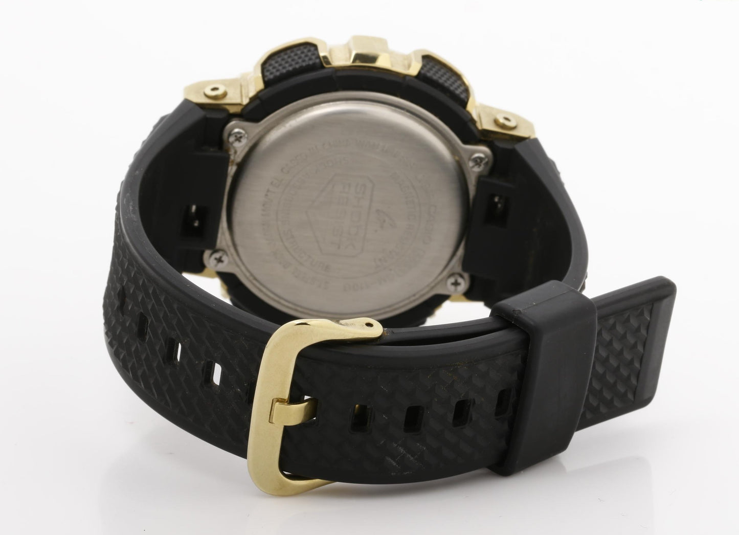 CASIO カシオ 腕時計 G SHOCK ジーショック Metal Covered 110シリーズ GM-110G-1A9JF ゴールド ブラック系 SS × 樹脂 メンズ アナデジ 美品