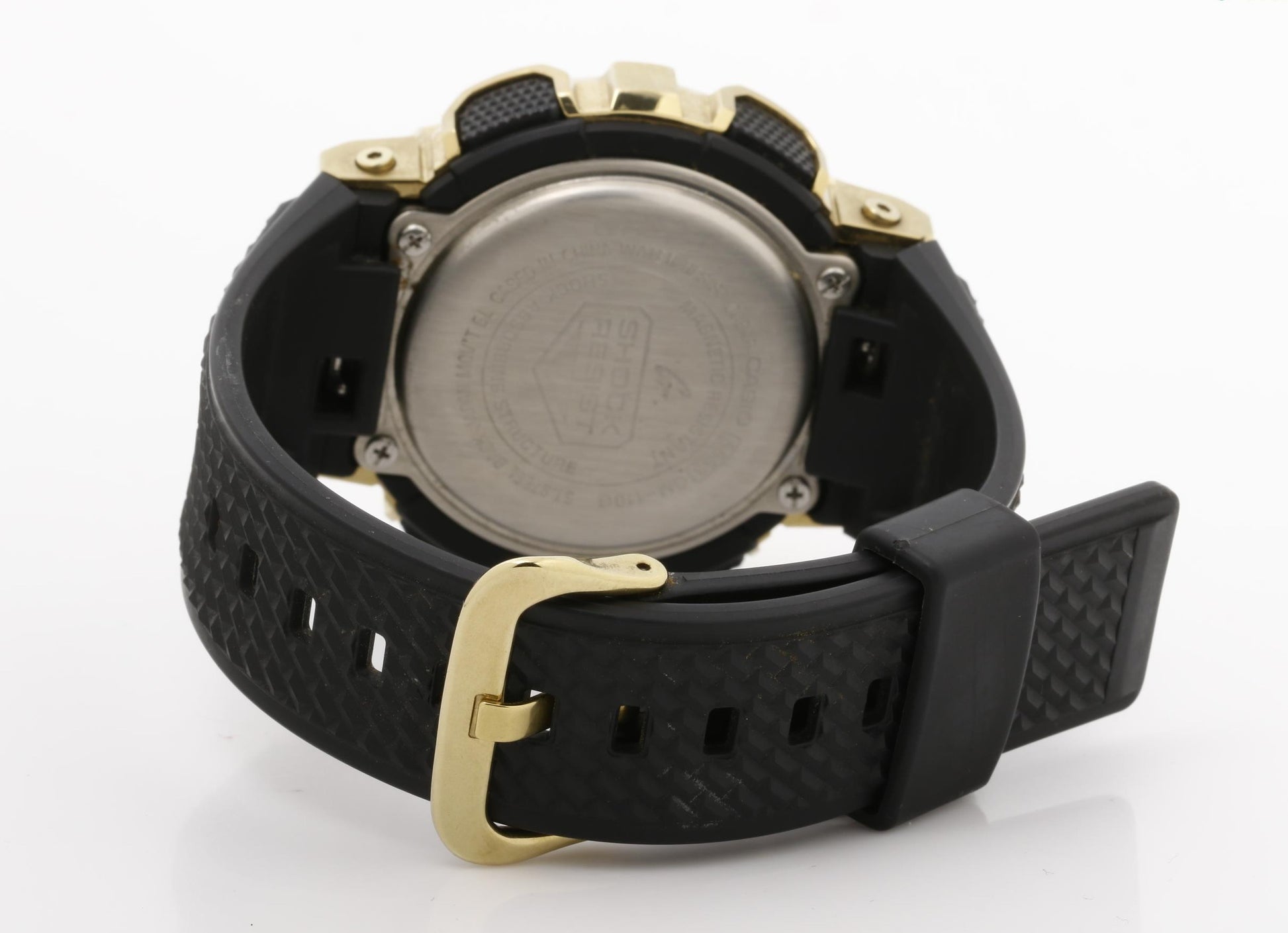 CASIO カシオ 腕時計 G SHOCK ジーショック Metal Covered 110シリーズ GM-110G-1A9JF ゴールド ブラック系 SS × 樹脂 メンズ アナデジ 美品