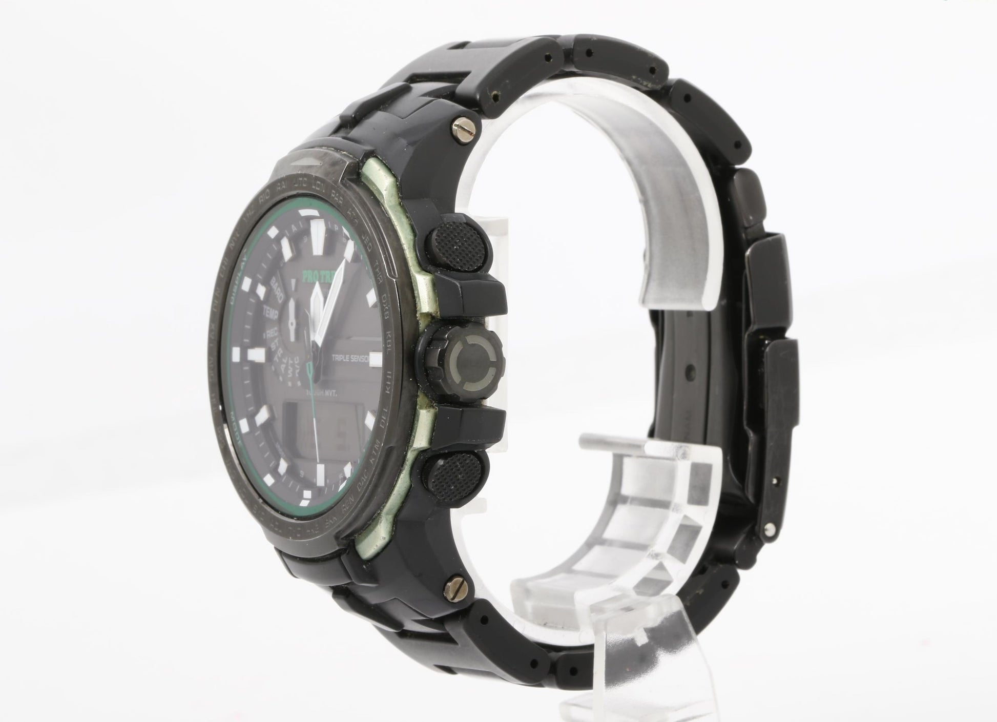 CASIO カシオ 腕時計 PROTREK プロトレック クライマーライン PRW-6100FC-1JF ブラック系 SS × 樹脂 メンズ アナデジ ソーラー電波 美品