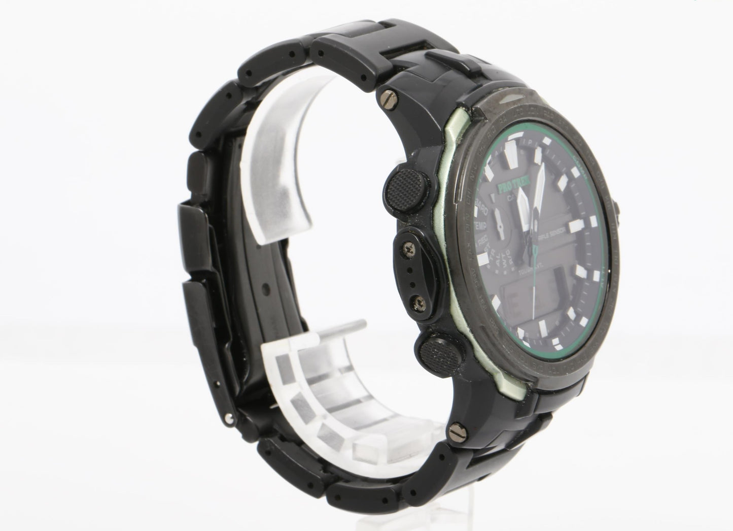 CASIO カシオ 腕時計 PROTREK プロトレック クライマーライン PRW-6100FC-1JF ブラック系 SS × 樹脂 メンズ アナデジ ソーラー電波 美品