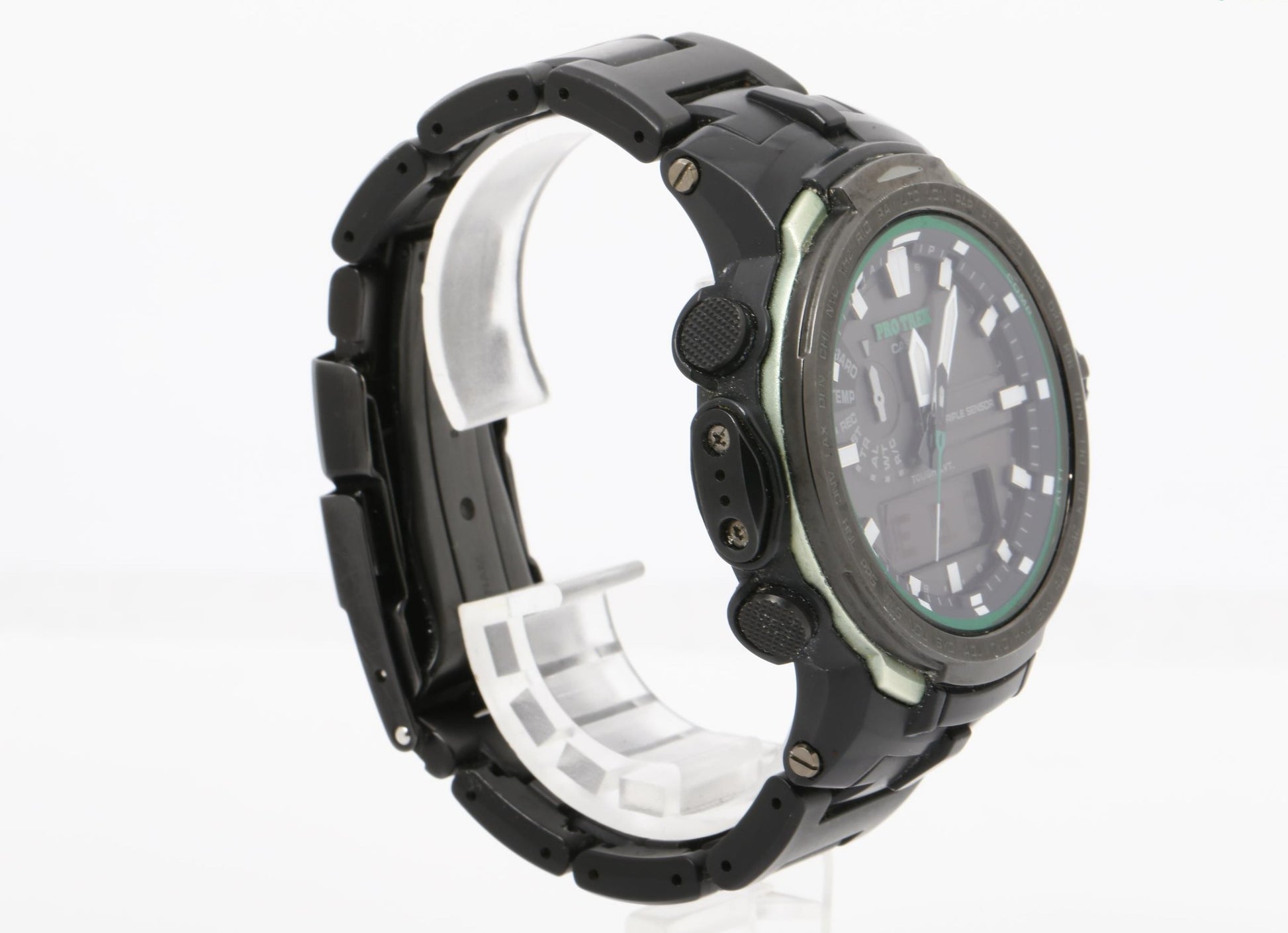 CASIO カシオ 腕時計 PROTREK プロトレック クライマーライン PRW-6100FC-1JF ブラック系 SS × 樹脂 メンズ アナデジ ソーラー電波 美品