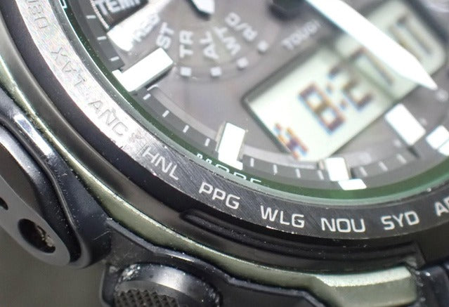 CASIO カシオ 腕時計 PROTREK プロトレック クライマーライン PRW-6100FC-1JF ブラック系 SS × 樹脂 メンズ アナデジ ソーラー電波 美品