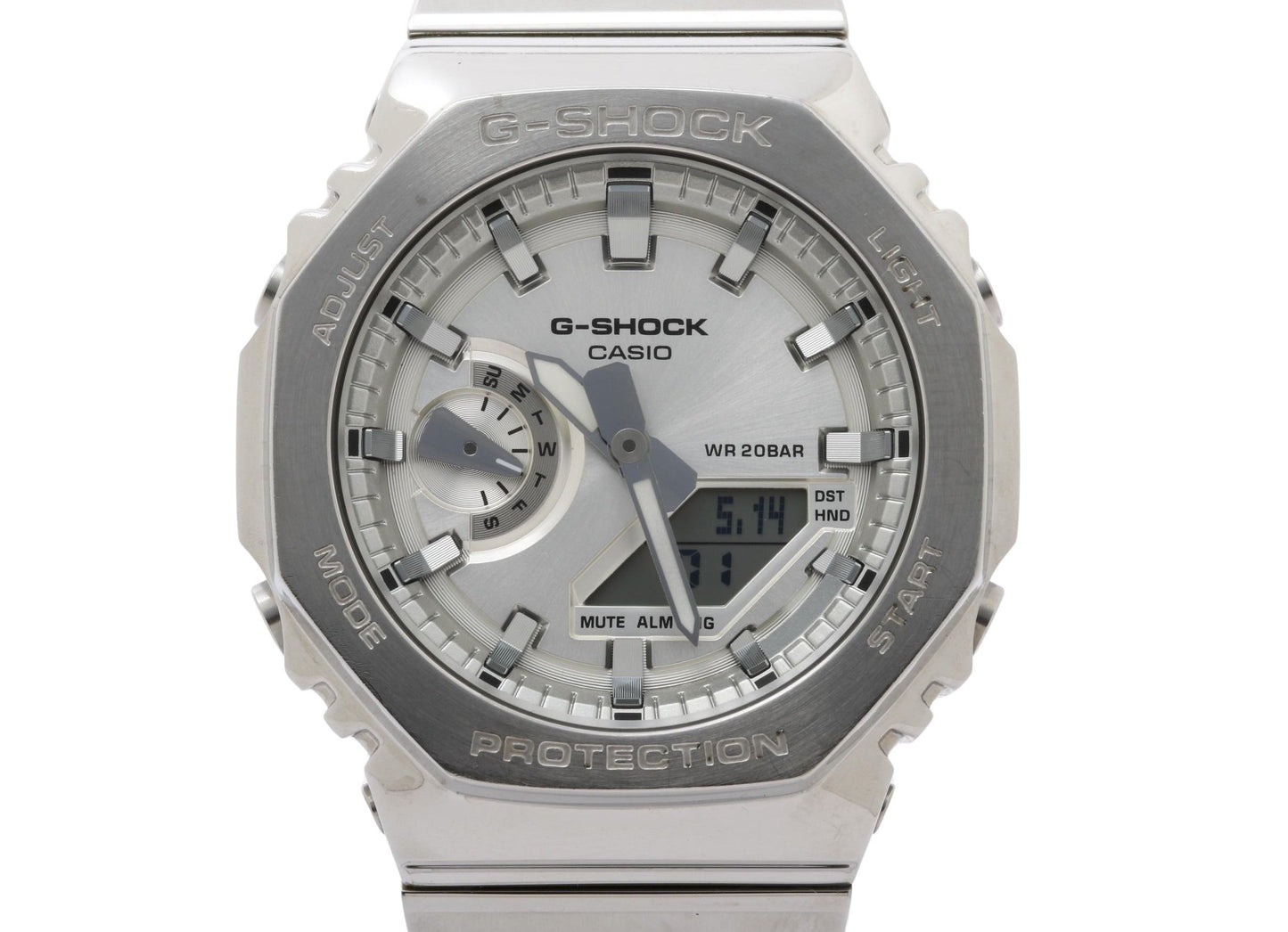 CASIO カシオ 腕時計 G SHOCK ジーショック 2100シリーズ GM-2110D-7AJF シルバー系 SS × 樹脂 メンズ アナデジ 美品