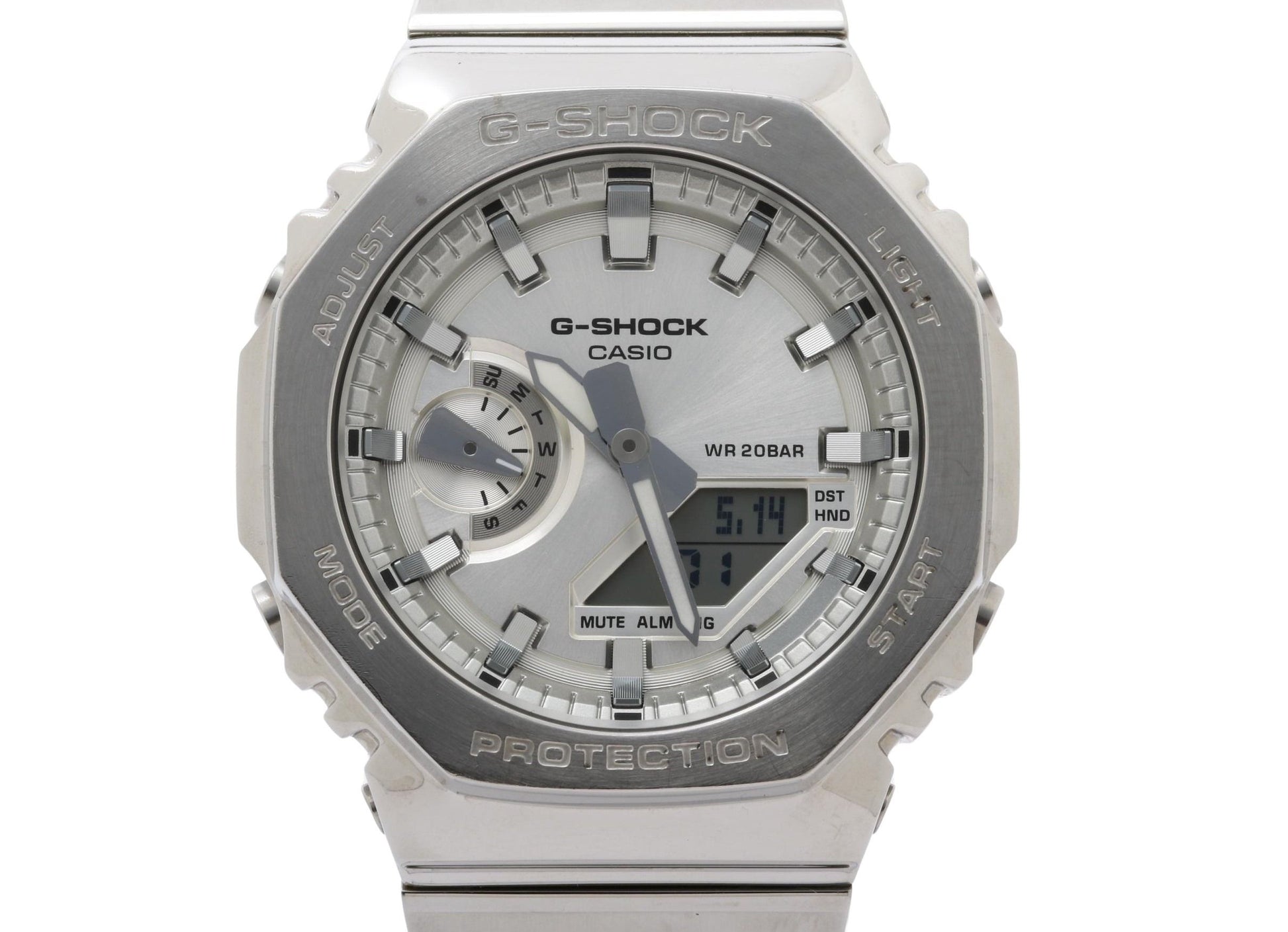 CASIO カシオ 腕時計 G SHOCK ジーショック 2100シリーズ GM-2110D-7AJF シルバー系 SS × 樹脂 メンズ アナデジ 美品