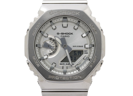 CASIO カシオ 腕時計 G SHOCK ジーショック 2100シリーズ GM-2110D-7AJF シルバー系 SS × 樹脂 メンズ アナデジ 美品