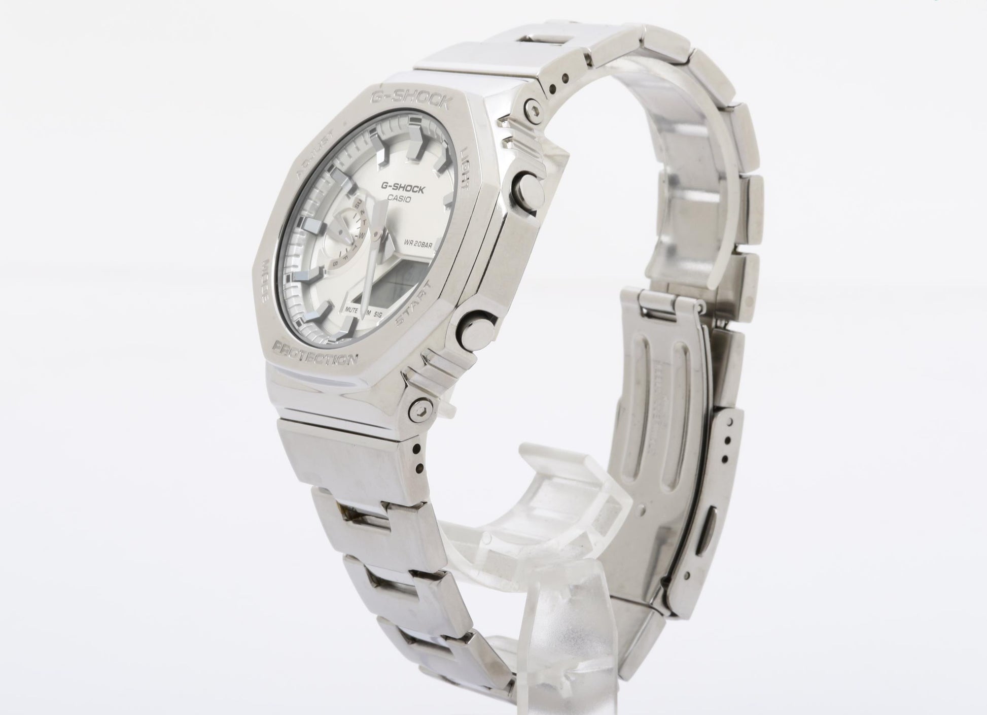 CASIO カシオ 腕時計 G SHOCK ジーショック 2100シリーズ GM-2110D-7AJF シルバー系 SS × 樹脂 メンズ アナデジ 美品