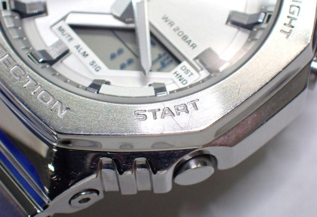 CASIO カシオ 腕時計 G SHOCK ジーショック 2100シリーズ GM-2110D-7AJF シルバー系 SS × 樹脂 メンズ アナデジ 美品