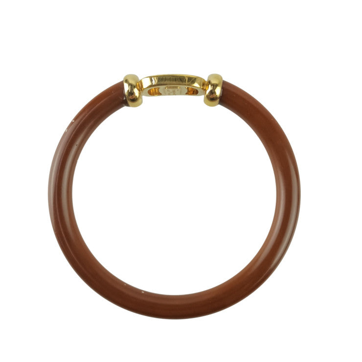 Salvatore Ferragamo フェラガモ バングル ヴァラ ブラウン系×ゴールド 樹脂系×メタル レディース 美品