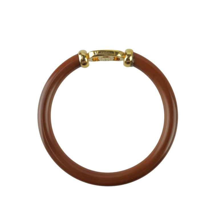 Salvatore Ferragamo フェラガモ バングル ヴァラ ブラウン系×ゴールド 樹脂系×メタル レディース 美品