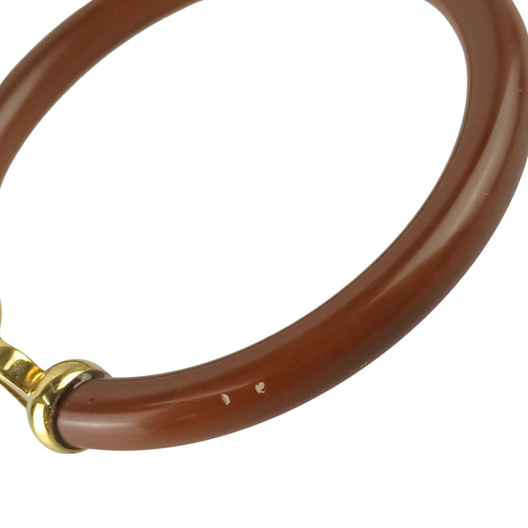 Salvatore Ferragamo フェラガモ バングル ヴァラ ブラウン系×ゴールド 樹脂系×メタル レディース 美品