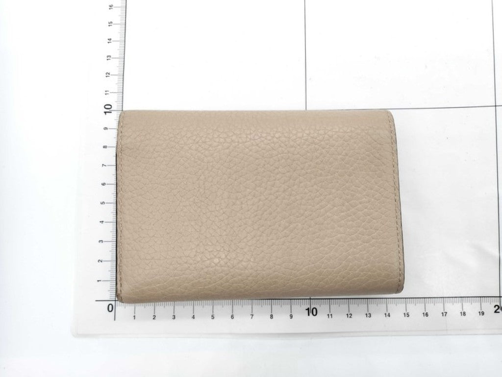 LOUIS VUITTON ルイヴィトン 三つ折り財布 ポルトフォイユ・カプシーヌ コンパクト M62159 ガレ(ベージュ)系 トリヨンレザー レディース ゴールド金具 美品