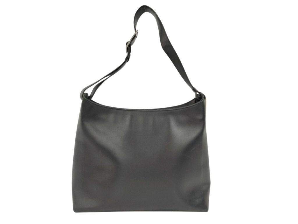 Salvatore Ferragamo フェラガモ ショルダーバッグ ヴァラ AB-21 0274 ブラック系 レザー レディース シルバー金具 美品