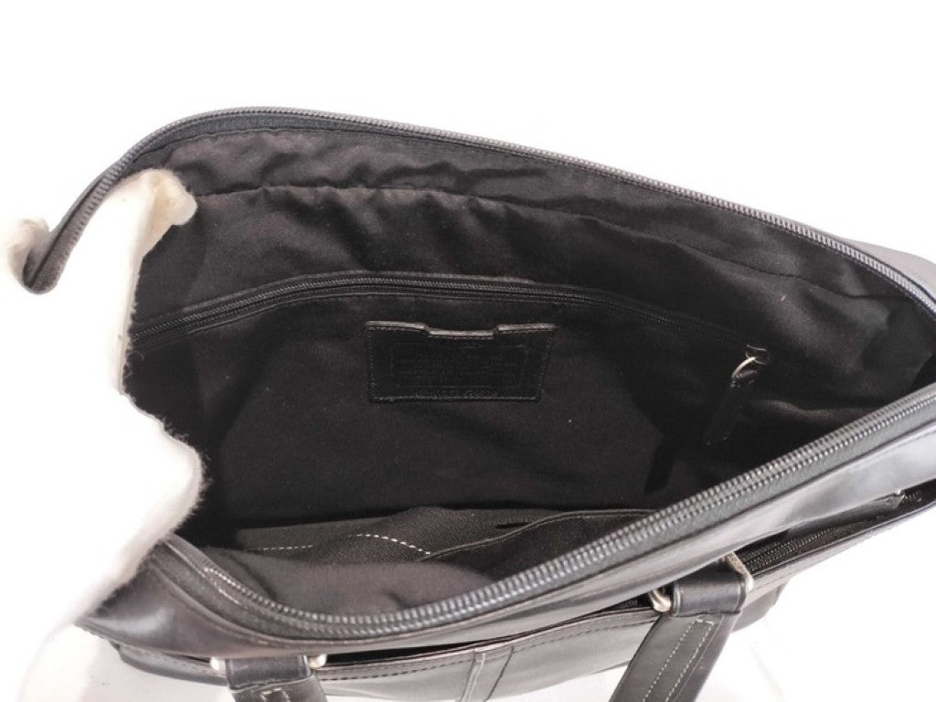 COACH コーチ ビジネスバッグ F70670 ブラック系 レザー メンズ ハンドバッグ 美品