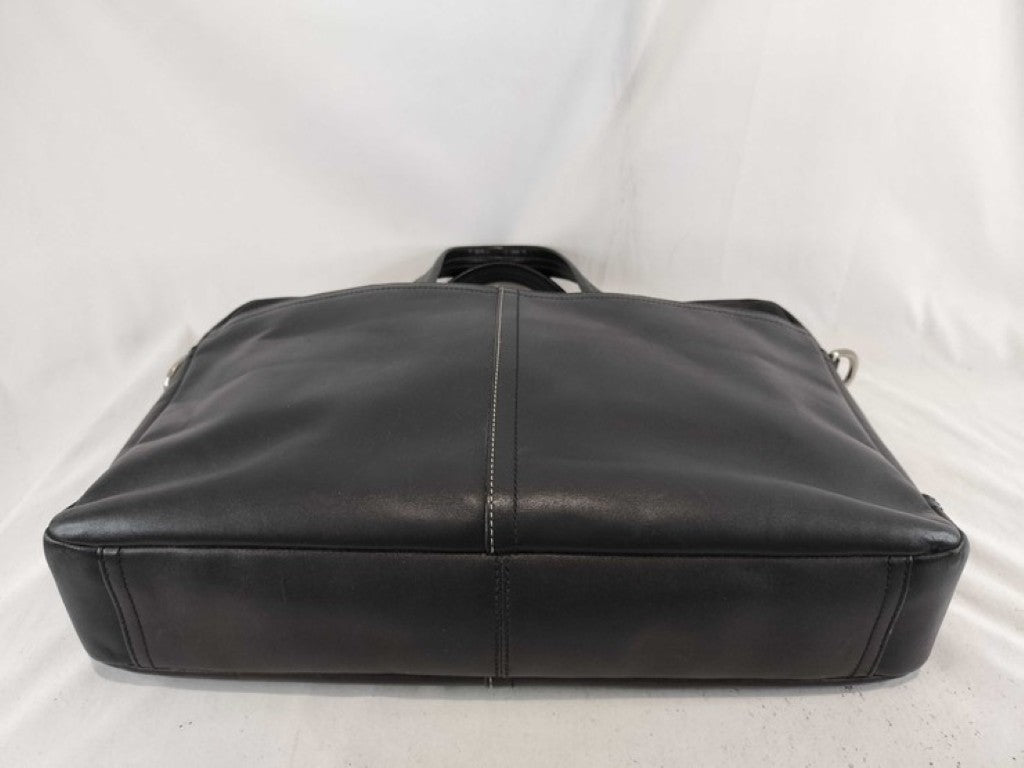 COACH コーチ ビジネスバッグ F70670 ブラック系 レザー メンズ ハンドバッグ 美品