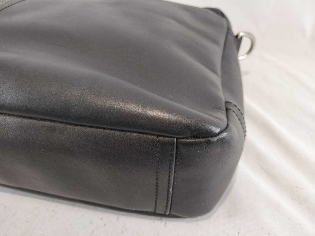 COACH コーチ ビジネスバッグ F70670 ブラック系 レザー メンズ ハンドバッグ 美品