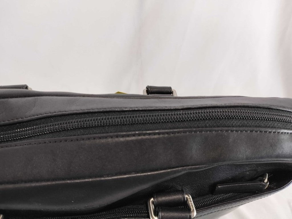 COACH コーチ ビジネスバッグ F70670 ブラック系 レザー メンズ ハンドバッグ 美品
