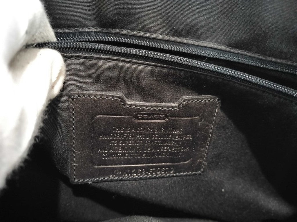 COACH コーチ ビジネスバッグ F70670 ブラック系 レザー メンズ ハンドバッグ 美品