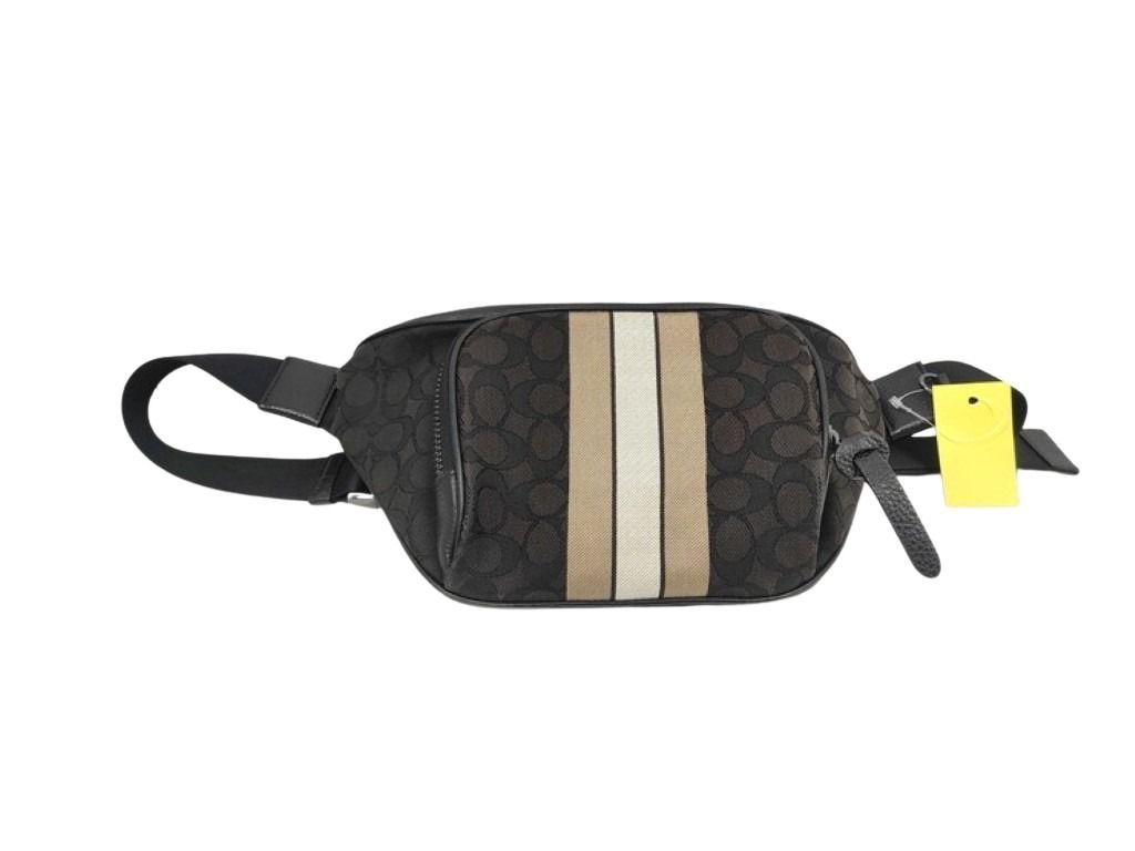 COACH コーチ ボディバッグ シグネチャー トンプソン C5386 ブラック系 キャンバス レザー メンズ