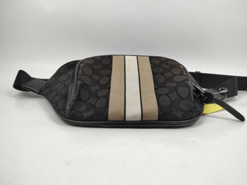 COACH コーチ ボディバッグ シグネチャー トンプソン C5386 ブラック系 キャンバス レザー メンズ