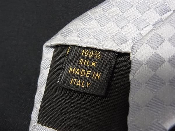 LOUIS VUITTON ルイヴィトン ネクタイ ダミエ グレー シルバー系 シルク100% メンズ 総柄 美品