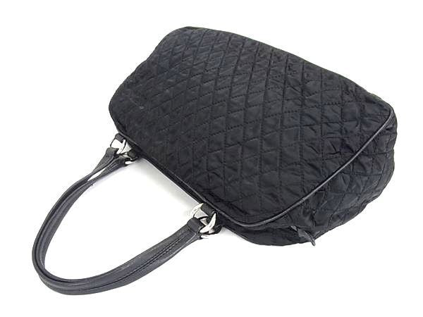Salvatore Ferragamo フェラガモ ハンドバッグ ヴァラリボン 21 D919 ブラック系 ナイロン レディース シルバー金具 美品