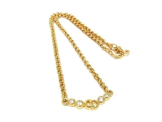 ChristianDior クリスチャンディオール ネックレス ヴィンテージ ゴールド系 メタル レディース 超美品