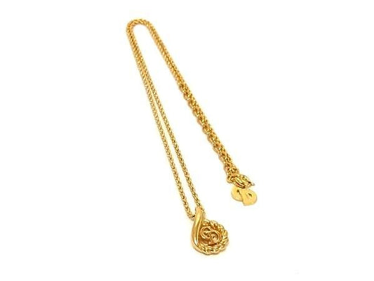 ChristianDior クリスチャンディオール ネックレス CDロゴ ゴールド系 メタル レディース 超美品