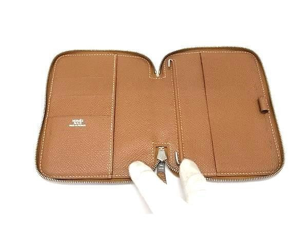 HERMES エルメス 手帳カバー アジェンダジップ ゴールド系 ヴォーエプソン ユニセックス シルバー金具 美品