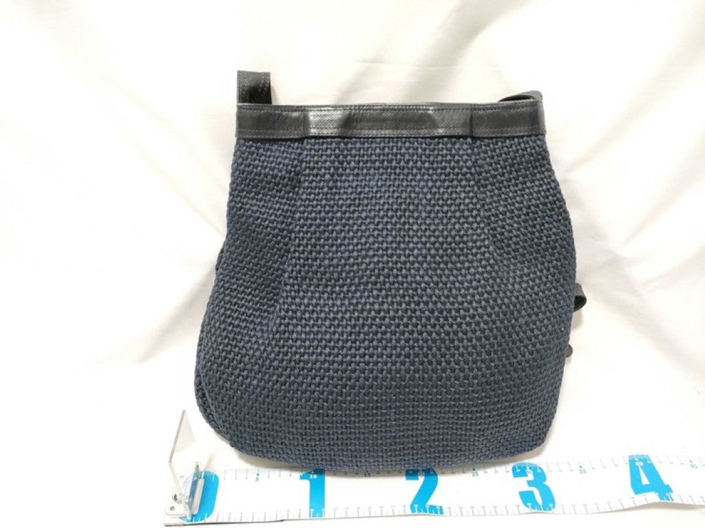 BOTTEGA VENETA ボッテガヴェネタ ショルダーバッグ ネイビー系 キャンバス レザー レディース