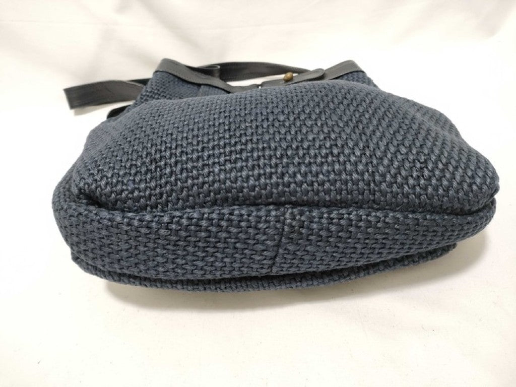 BOTTEGA VENETA ボッテガヴェネタ ショルダーバッグ ネイビー系 キャンバス レザー レディース