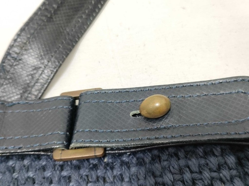 BOTTEGA VENETA ボッテガヴェネタ ショルダーバッグ ネイビー系 キャンバス レザー レディース