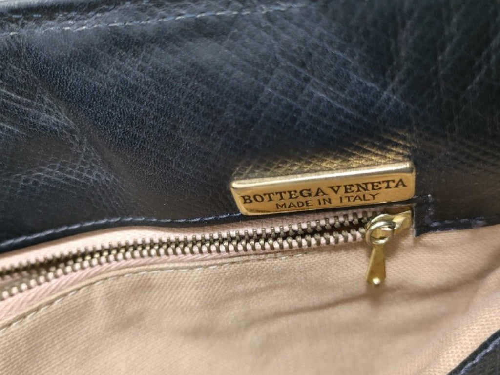 BOTTEGA VENETA ボッテガヴェネタ ショルダーバッグ ネイビー系 キャンバス レザー レディース